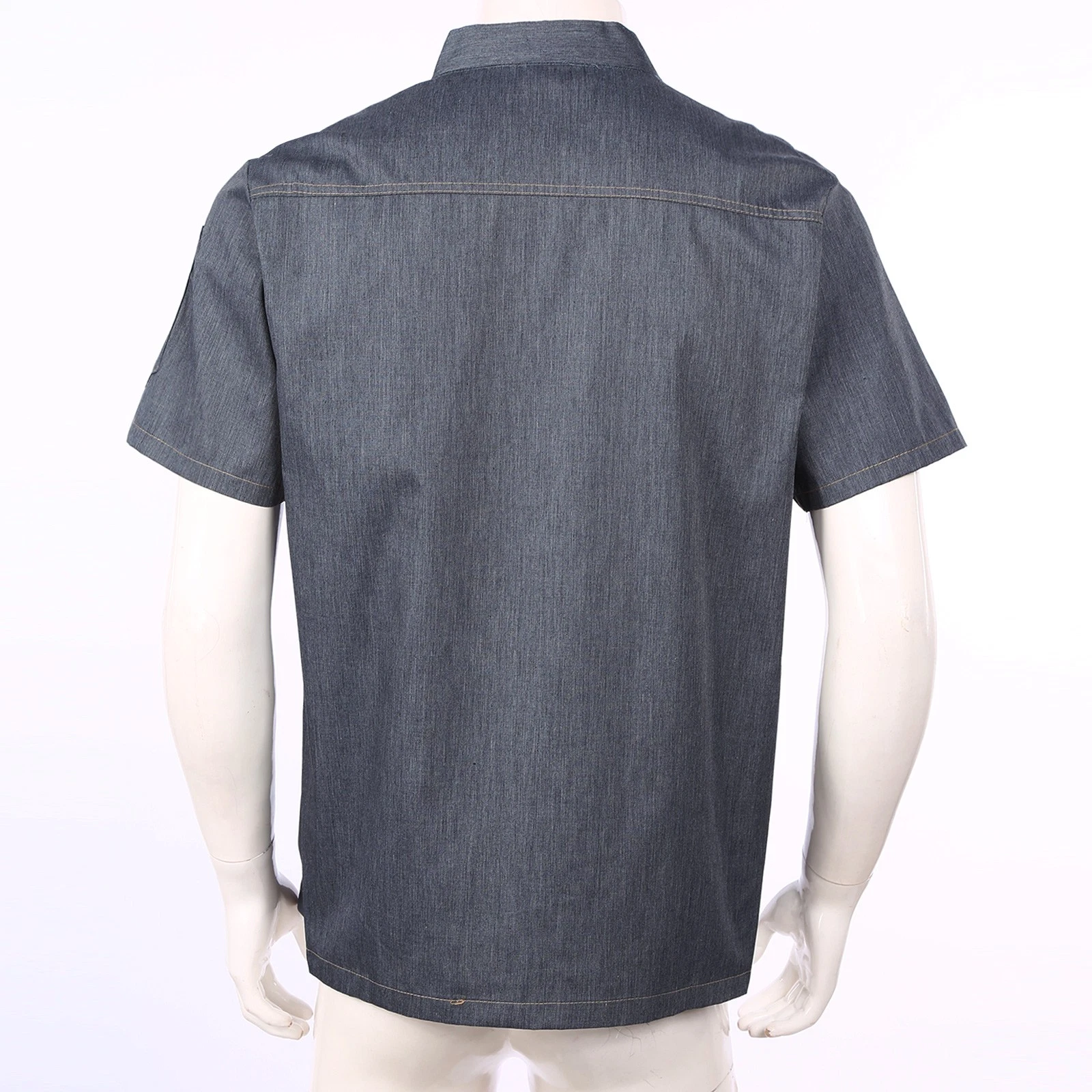 US Mens Chef Coat Jacket Restaurant Kitchen Uniform Long/Short Sleeve Work Wear image 12