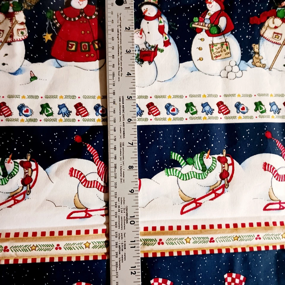 Fabric Daisy Kingdom #1150 Heaven & Nature Sing Snowman Spring Ind. 1.5yds - Image 4 of 4