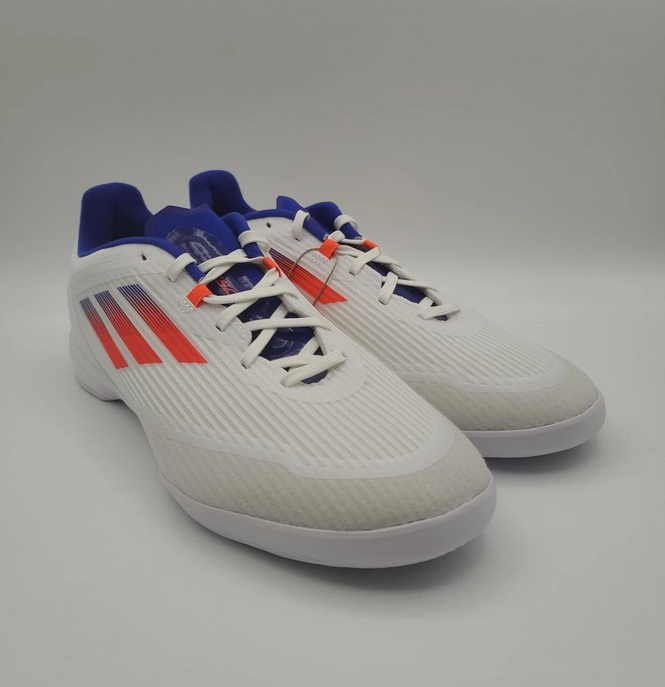Adidas F50 League Indoor Soccer Shoes White Solar Red Blue Men\'s Size 9.5 IF1395 adidas F50 League Indoor Soccer Shoes | Cloud White-Solar  main image 3