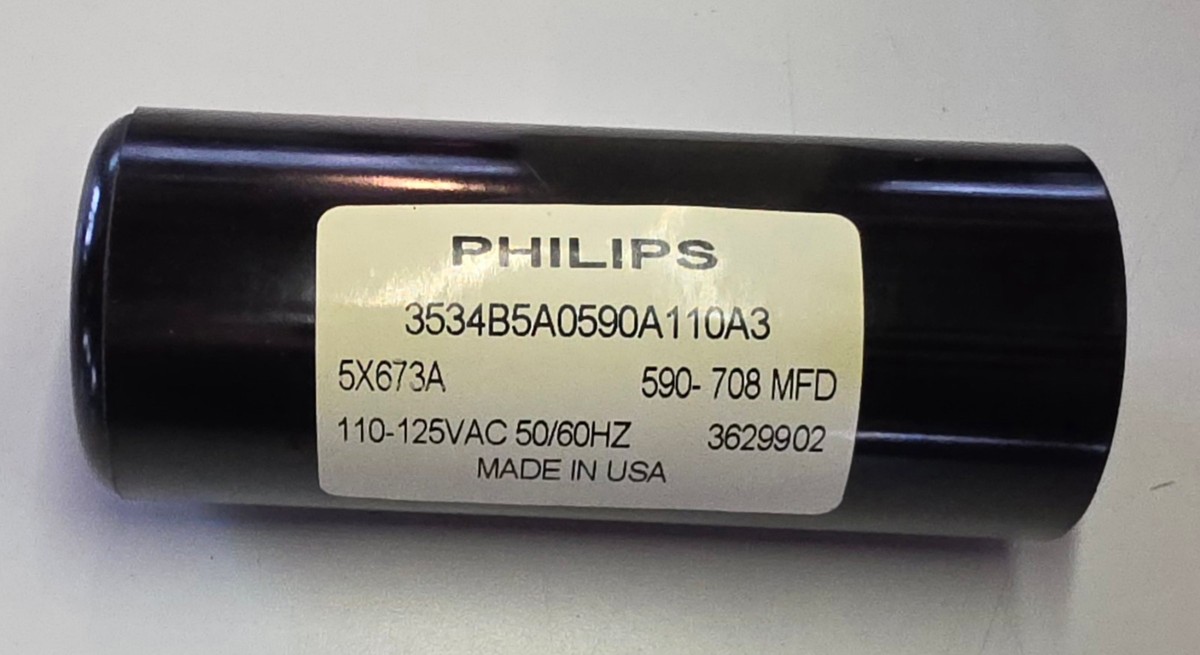 PHILIPS　NEOTAN A90 USED Philips 5X673A Motor Start Capacitor 590-708 MFD 110-125V AC 50