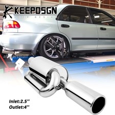 For Honda Civic Jdm 2.5 Inlet Car Twin Loop Exhaust Muffler Resonator Pipe Tip For Honda Civic Jdm 2.5 Inlet Car Twin Loop Exhaust Muffler Resonator Pipe Tip