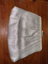 Vintage Ande Ideal Metallic Silver Evening Bag Fold-in Clutch Chain , mirror