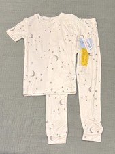 Carter  s - Size 5T - White with Gray Moons  Stars - 2-Piece Pajama Set - NWT
