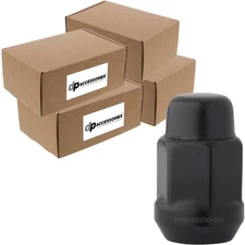 Black M12x1.50 Lug Nuts | Closed End Bulge 19mm Hex | 1.4" Tall | Case of 400