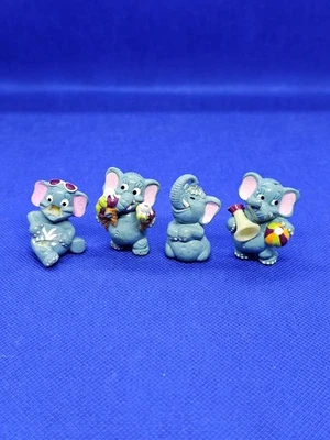 Lot 4 Figurines Éléphants Kinder Surprise – Vintage Années 90 – 1 Incomplet - Photo 1/4