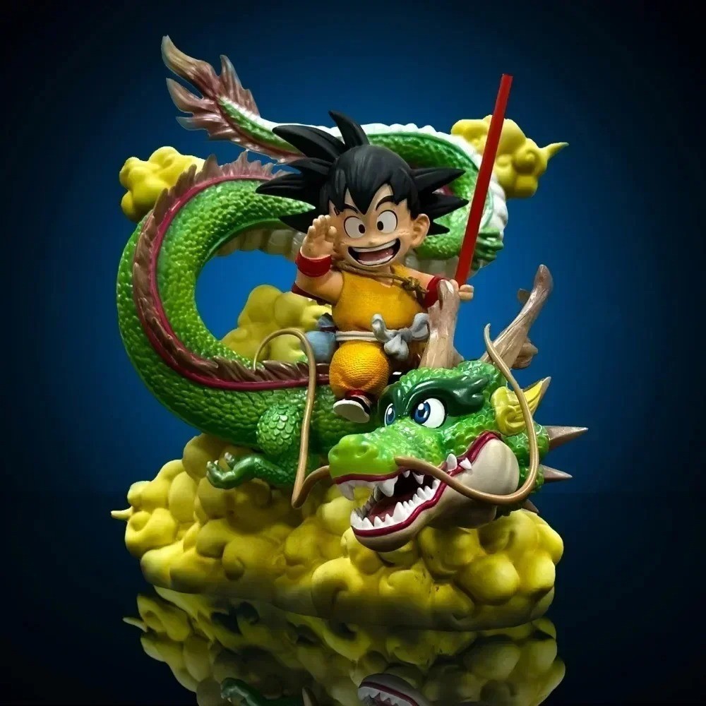 Figurine Dragon Ball Goku avec Dragon en PVC de 15 cm idée cadeau idéale pour fan de manga