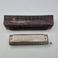 M. Hohner Chromonika II 280-C Vintage German Made Harmonica With Case  Guide