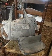 Mommore Grayish Tan Quilted DiaperBag With Changing Pad
