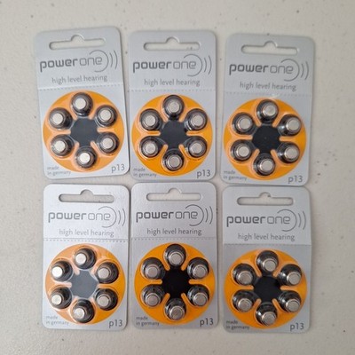 6 Packs PowerOne P13 Hearing Aid Battery OEM Made In Germany 
