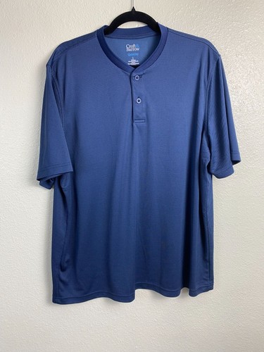 Croft & Barrow Quick Dry Men Polo Shirt Large Blue Short Sleeve Golf Performance - Picture 11 of 11
