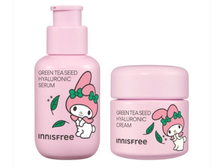 My Melody x Innisfree Green Tea Seed Serum 80ml + Green Tea Seed