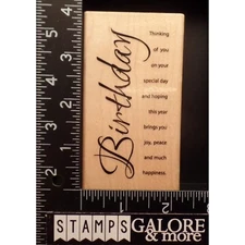 PAPER INSPIRATIONS RUBBER STAMPS G10090 BIRTHDAY CALIGRAPHY WISHES SAYING #637