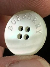3/4" Burberry MOP Mother of Pearl Button 4 Hole Flat 
