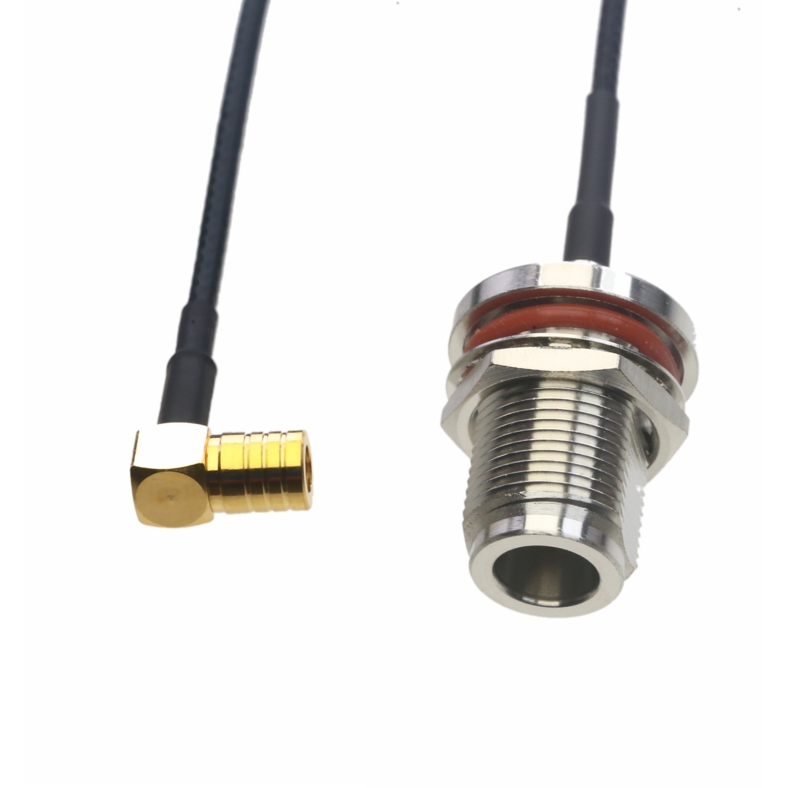 RF Cable SMB female RA to N female nut bulkhead RG316 6