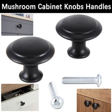 10-100 Pack Matte Black Kitchen Cabinet Knobs Round Drawer Pulls Stainless Steel