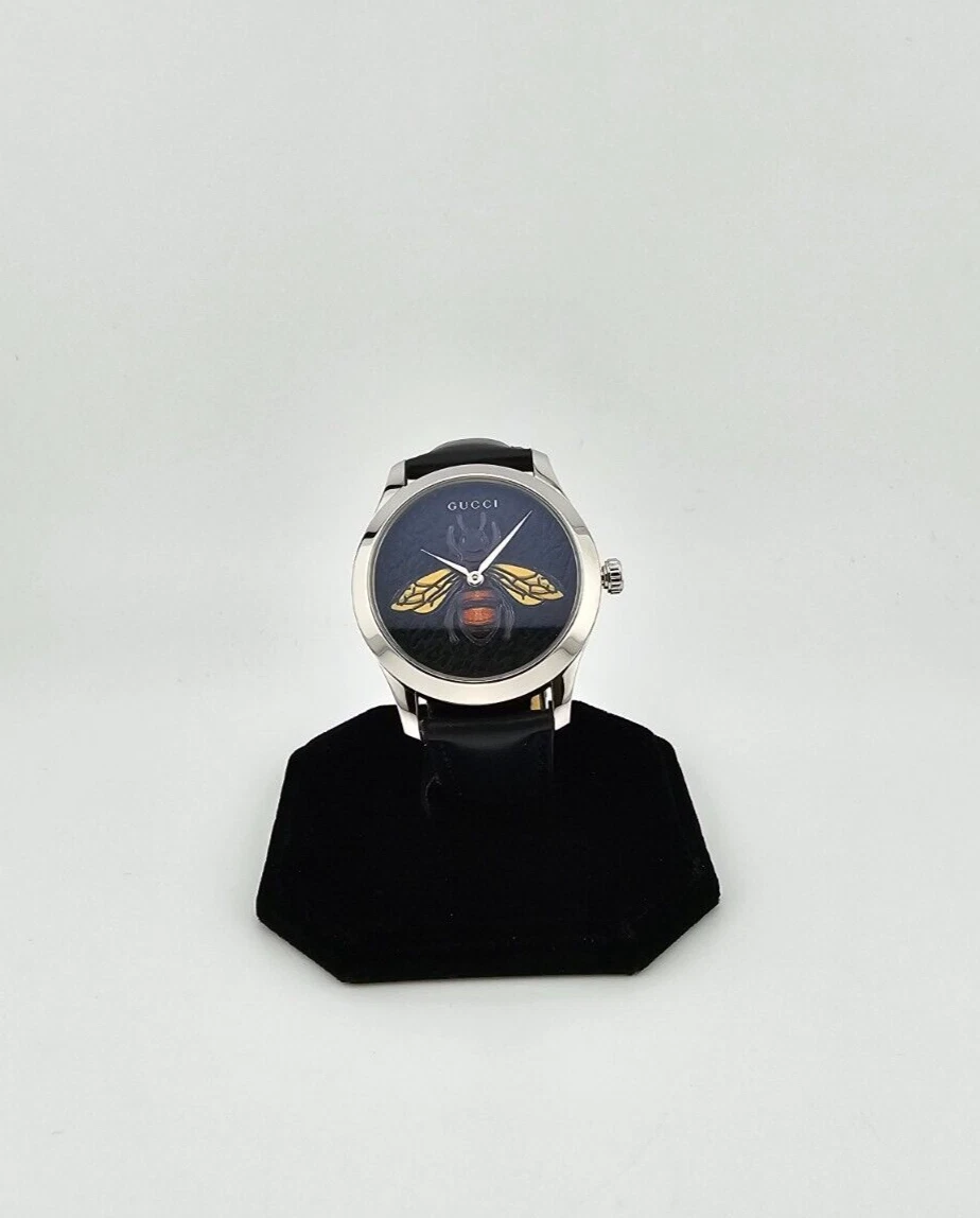 Montre à bracelet en cuir à cadran abeille Gucci G Timeless   YA1264067