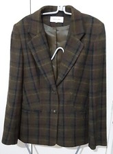 Vtg Thistle Mill Harris Tweed Women's 100%wool Lined Check Coat Uk12 P2p 20"