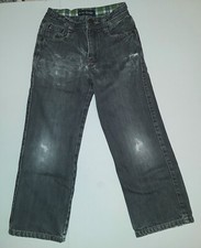 mini boden boys girls flannel lined gray distressed jeans 6 VGUC