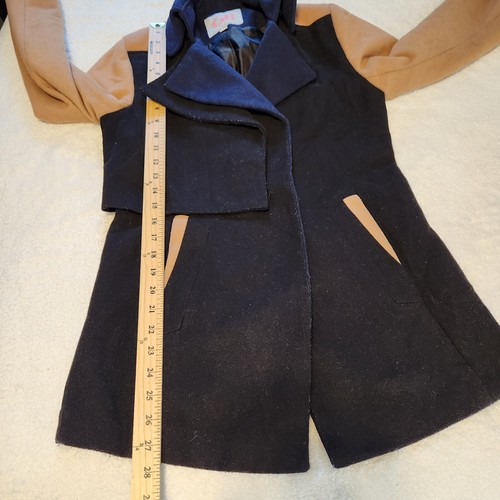 GB Gianni Bini Juniors Wool Blend Color Block Winter Coat Jacket Size Small - Picture 10 of 15