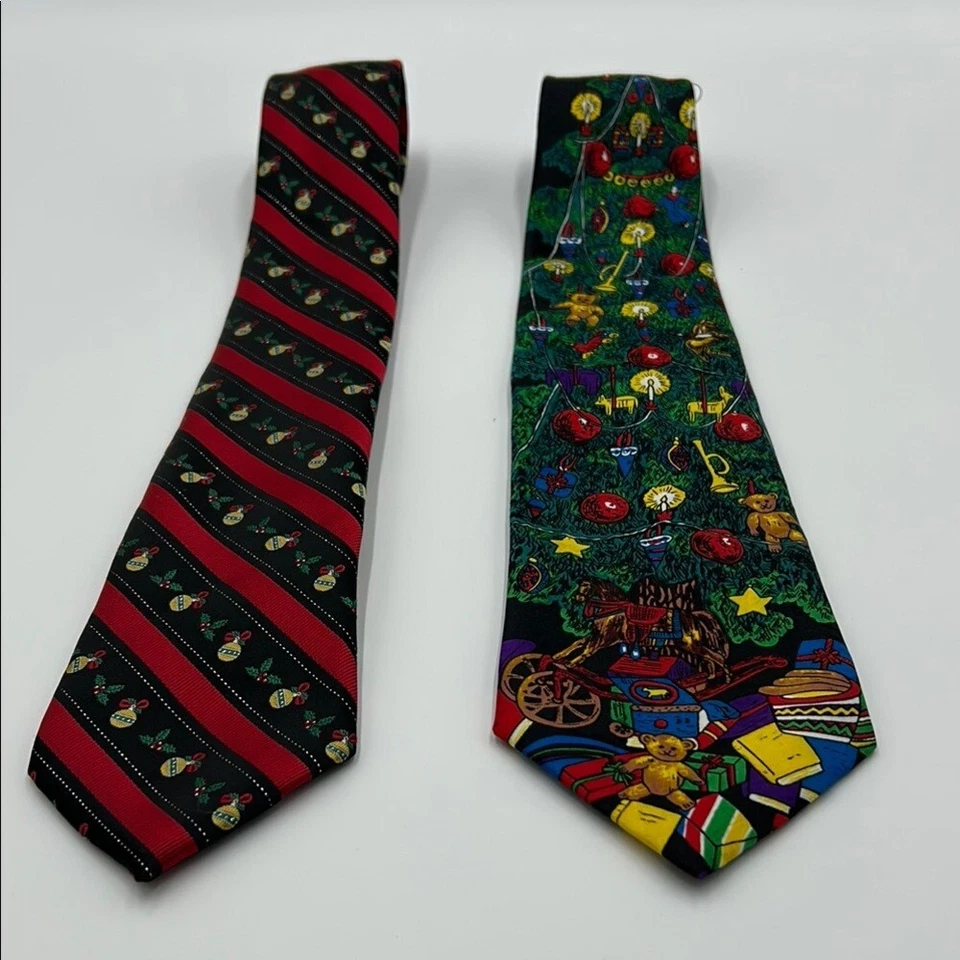 Lote De 2 Corbatas Novedad Cuello Surrey Noel Colección Navidad Coloridas Para Hombre Foto 4 de 4