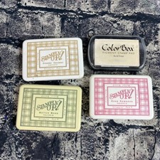 Stampin Up Stampin Pad Brown Red Green Water Based White ColorBox