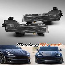 Dual Color LED Projector Fog Lights Fit 17-23 Tesla Model 3 / 20-24 Model Y