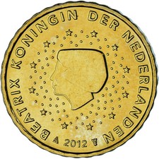 [#1183620] Netherlands, 10 Euro Cent, 2012, Utrecht, MS(63), Brass, KM:268