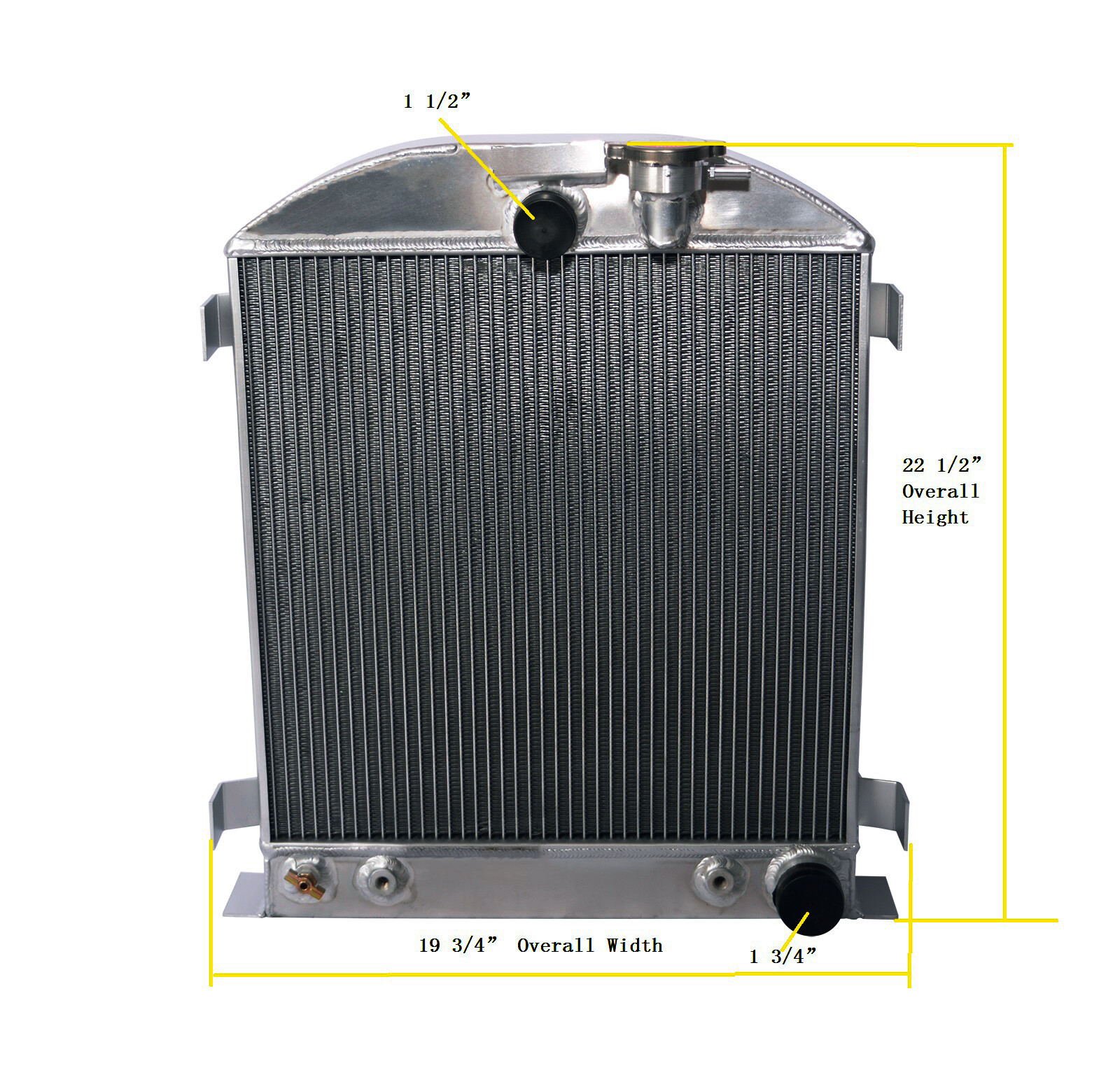 3ROWS Full Aluminum Radiator Fit 1937-1940 1938 Chevy-Engine Ford-Grill ...