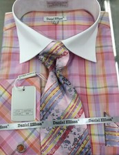 Fancy Dress Shirt With Tie, Handkerchief, And Cuff link