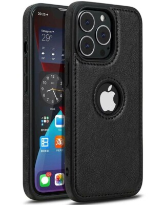 For iPhone 16 15 14 Plus 13 12 11 Pro Max Mini Slim Luxury Leather Case Cover