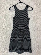 Madewell Pierside A Line Mini Dress Womens Size XXS Black Striped Pockets Tank