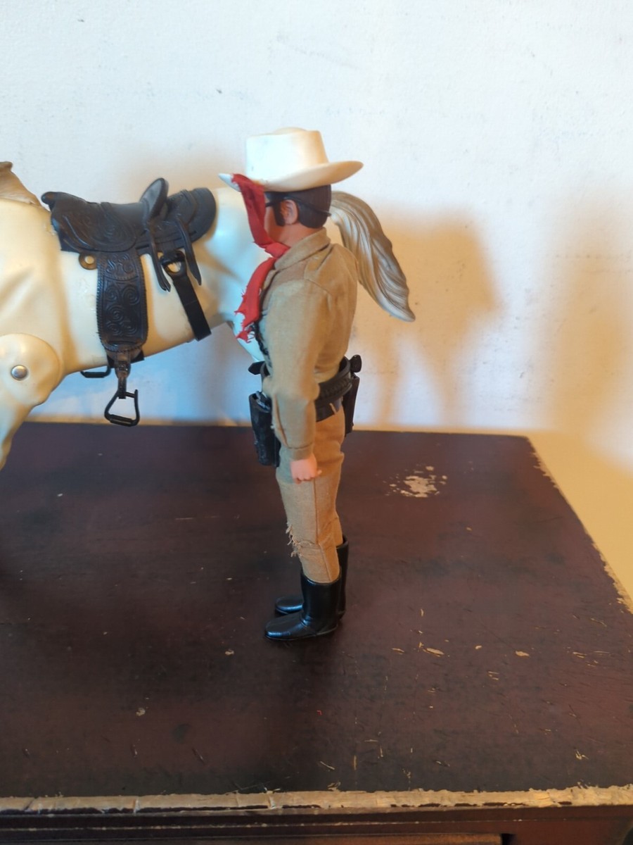 Vtg Marx Gabriel The Lone Ranger Action Figure & SILVER