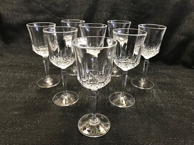 Lot of 8 Crystal Red Wine Glasses 7'' x 2 3/4''