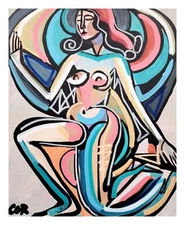 CORBELLIC EXPRESSIONISM 16X20 REBIRTH VENUS CUBIST FINE ART HOME INTERIOR DESIGN