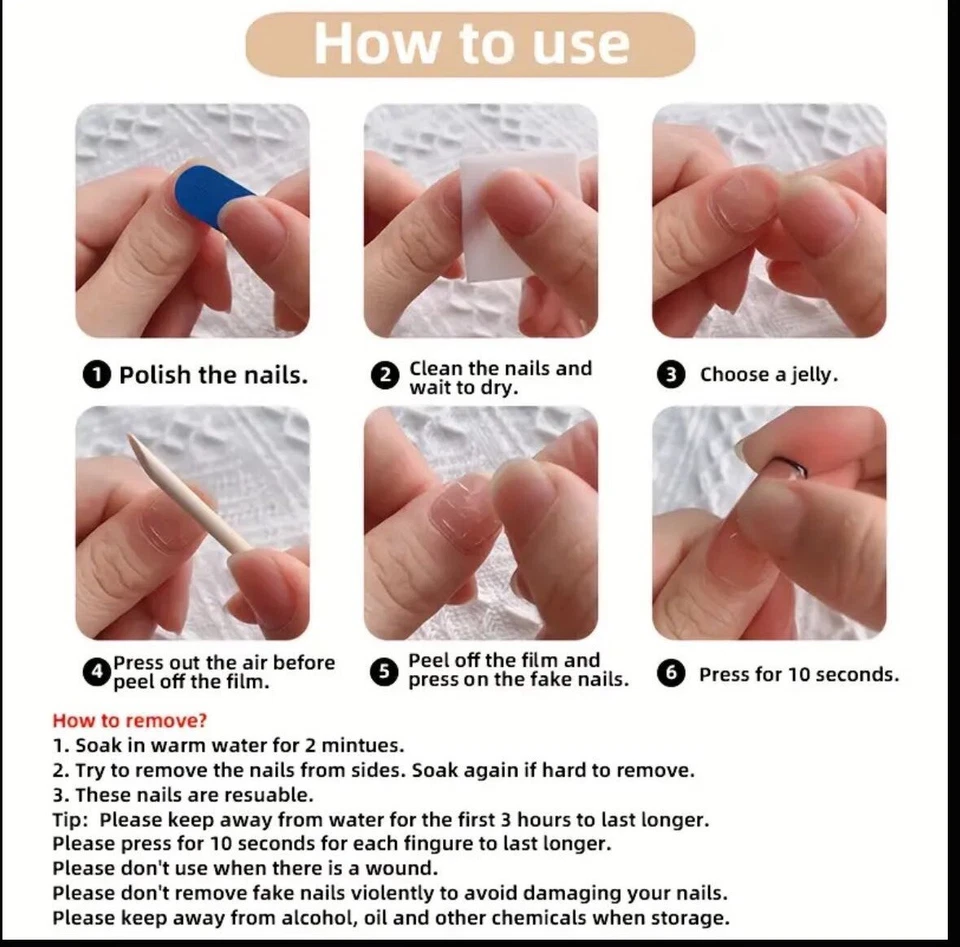 Glamnetic Reusable SPRINKLES 24 Nails, Glue, File, Stick, Alcohol  golden cat ey - Image 2 of 2