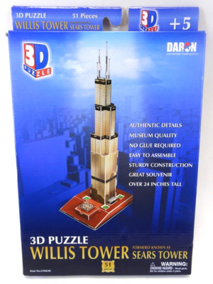 3D PUZZLE Willis Tower / Sears Tower 51 Pieces by DARON CF083H NEW IN BOX