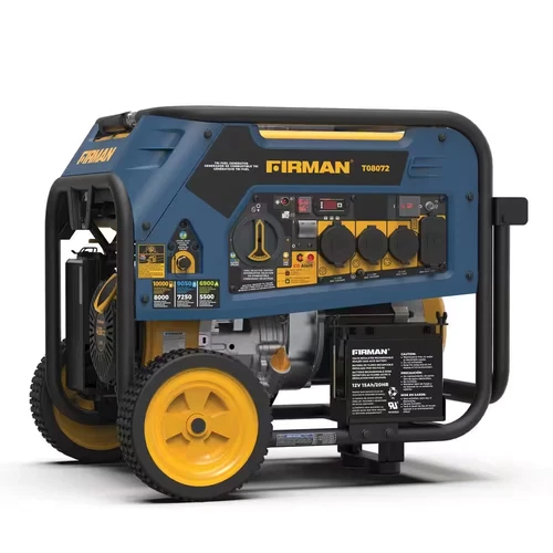 FIRMAN 10,000-W Portable Tri Fuel Gas Generator with Electric Start, CO Sensor