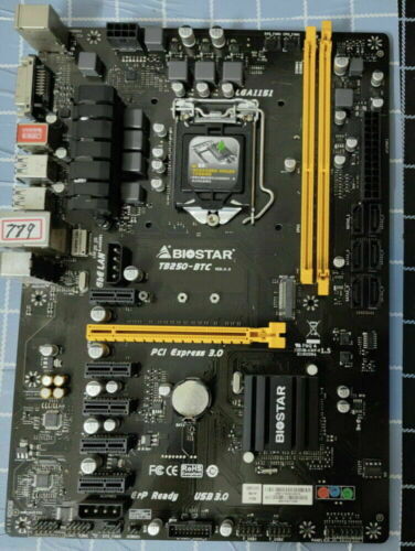 BIOSTAR Tb250-btc LGA 1151 Intel B250 USB 3.0 DDR4 ATX 6 GPU MINING Motherboard - Foto 1 di 5
