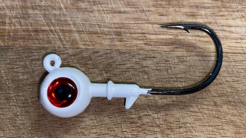 T&A JIGS 10 Flounder Fluke Round Jig Heads COLOR CHOICE 3/4oz-3oz W/EYES . 2xSTRONG HOOKS