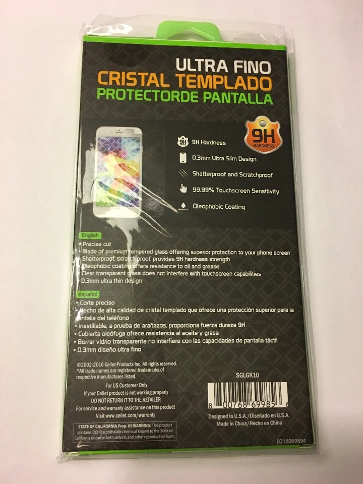 Protector Pantalla Cristal Templado Premium CELLET para LG K10 Foto 2 de 3