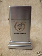  Zippo Lighter  Barcroft Table DENNY LUMBER CO. 75TH ANNIVERSARY MIDDLETOWN OHIO