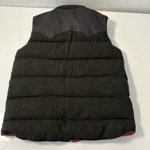 Trailwear By Penfield Cropped Yoke Puffer Vest Wool Leather Down - Large - Picture 5 of 5