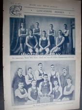 1902 WATER POLO Lancashire & Wigan Team photos : ex magazine 10