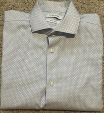 Calvin Klein Men s Dress Shirt Size Medium 15 32/33 Light Blue/ White NWOT