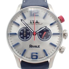 I.T.A. Montre chronographe à quartz pour homme RIVALE cadran argenté...