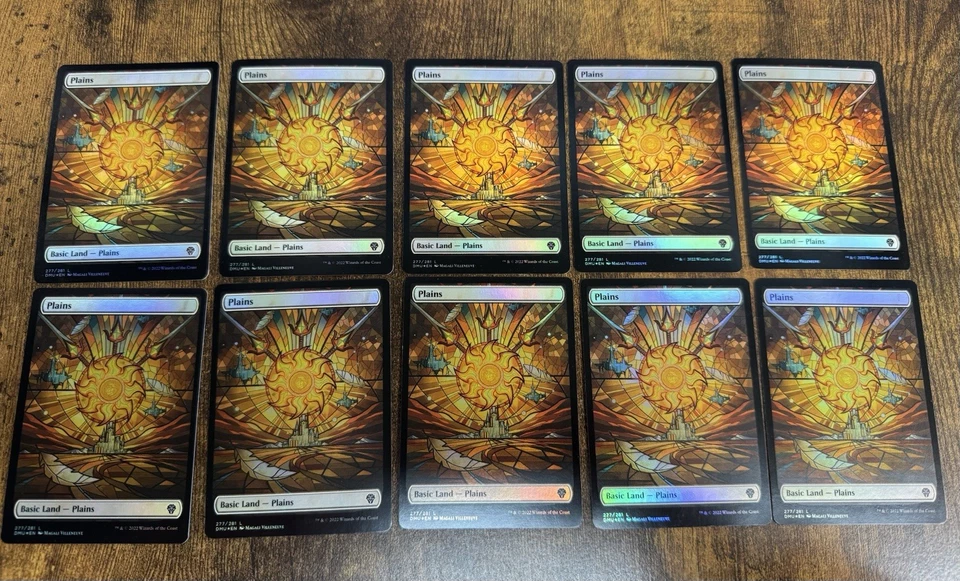 50x FOIL Stained Glass Lands Dominaria U DMU MTG 10/ea Basics Pack Fresh - Image 2 of 4