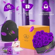 Preserved Rose Flower Heart Shape Valentine Mother Girlfriend Birthday Eternal