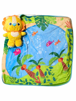 Winfun Little Pals 2-in-1 Lovie Lion Plush Security Blanket 25'' X 24''