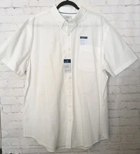 Croft & Barrow Buttondown Shirt Men's SZ XXL White New With Tags Short Sleeve 