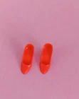 1960s Vintage Barbie Doll Red Closed Toe Shoes Pumps Japan
